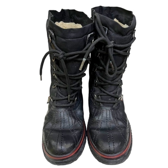 Pajar black leather and nylon low grip insulated winter boots size 38 - Picture 2 of 10